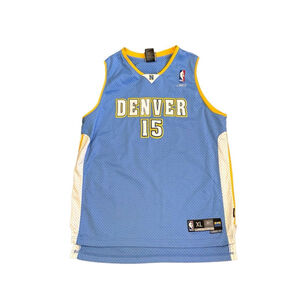 Vtg Reebok Youth Carmelo Anthony #15 Denver Nuggets Jersey Blue XL Length +2​​​​
